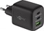 Picture of Kabel USB Goobay goobay USB-C quick charger Nano, PD, GaN, 65 watts, USB-C textile cable (black, 1x USB-A, 2x USB-C PD, Quick Charge 3.0, 1 meter cable)