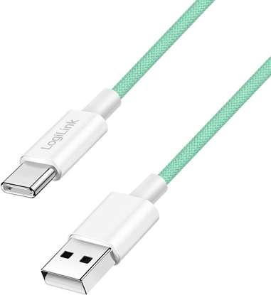 Attēls no Kabel USB LogiLink USB-A - USB-C 1 m Zielony (CU0327)