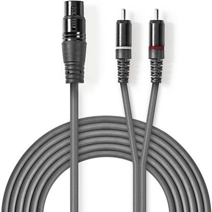 Picture of Kabelis Nedis XLR F - 2x RCA M 3m
