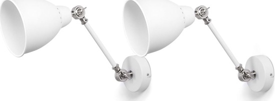 Изображение Kinkiet Beliani Zestaw 2 lamp ciennych metalowych biay MISSISSIPPI