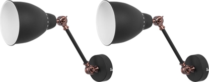 Attēls no Kinkiet Beliani Zestaw 2 lamp ciennych metalowych czarny MISSISSIPPI