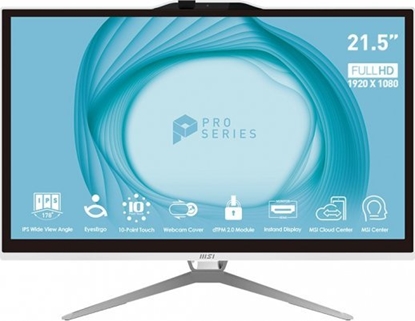 Изображение Komputer MSI MSI AIO PRO AP222T 13M-092XEU, Intel Core i5-13400, Chipset H610, 21.5", 1x 8GB DDR4, 256GB SSD, WI-FI, Linux, bílá