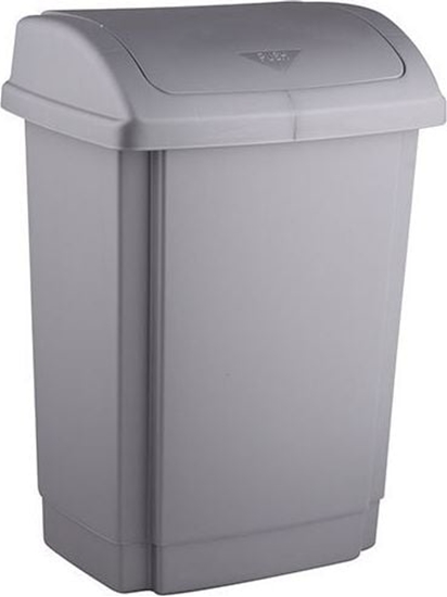 Picture of Kosz na mieci Plast Team na przycisk 15L srebrny (TEA000356)