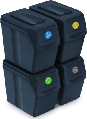 Picture of Kosz na mieci Prosperplast Sortibox do segregacji 4 x 20L antracyt (ISWB20S4-S433)