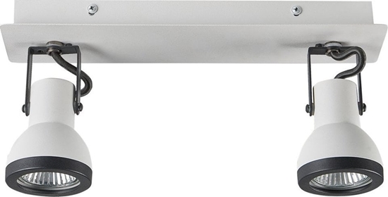 Picture of Lampa sufitowa Beliani Lampa sufitowa 2-punktowa prostoktna metalowa biaa z czarnym BARO!