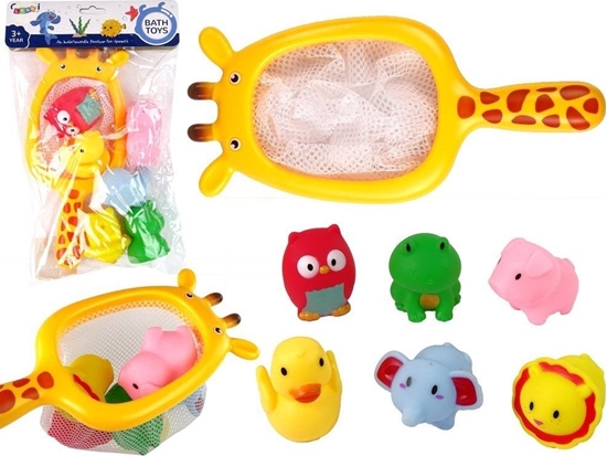 Picture of LeanToys Zestaw do Kpieli Zwierztka Gumowe Siatka yrafa