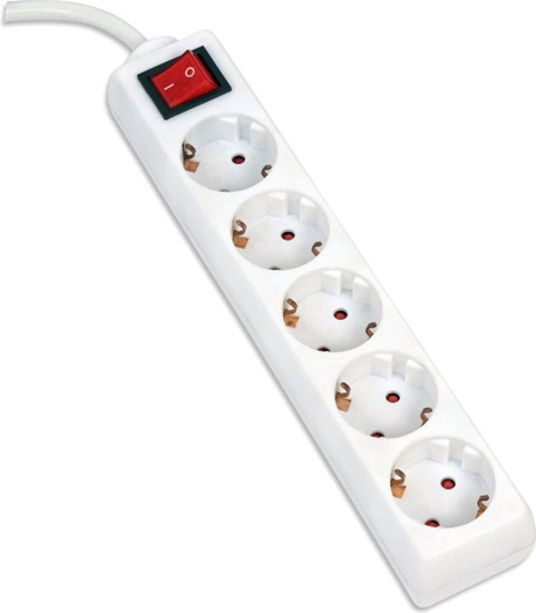Picture of Listwa zasilajca Omega przeciwprzepiciowa 5 gniazd 5 m biaa (OL5G5W)