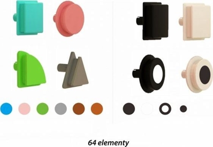 Picture of Masterkidz MASTERKIDZ Zestaw Koeczki w ksztacie figur geometrycznych 64szt do tablic STEM