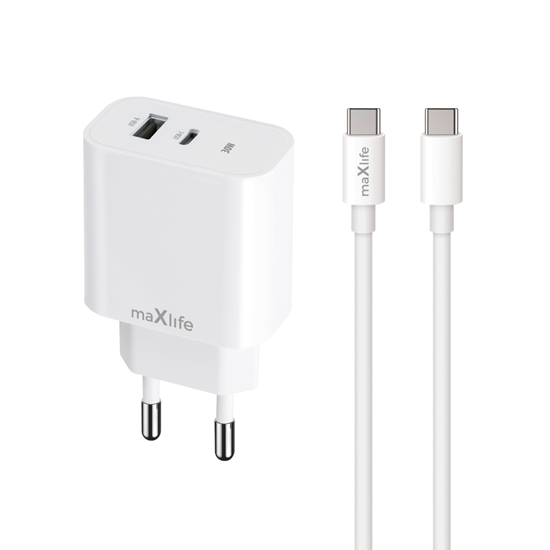 Picture of Maxlife MXTC-06-30AC PD QC charger 1x USB-C 1x USB
