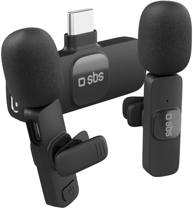 Attēls no Mikrofony krawatowe SBS z odbiornikiem USB-C 2szt. - czarne