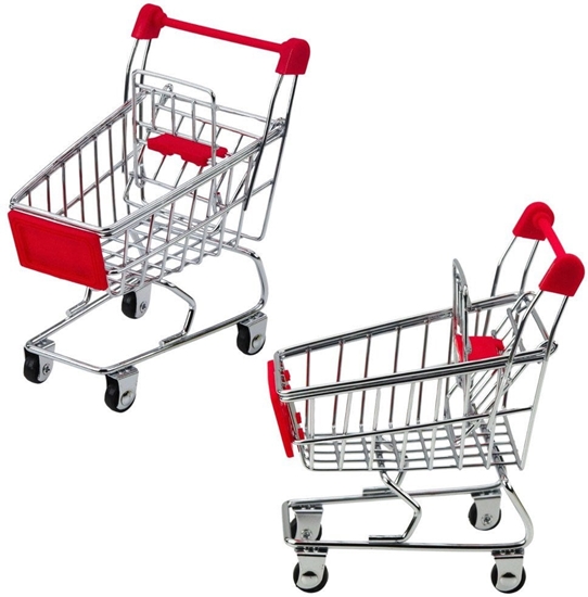 Picture of Mini Wózek Sklepowy Metalowy Odgrywanie Scen Dla Lalek Ozdoba