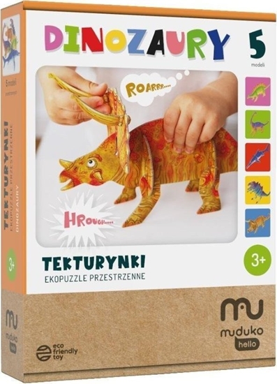 Picture of Muduko Tekturynki Ekopuzzle przestrzenne Dinozaury MUDUKO