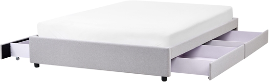 Picture of óko z szufladami bez zagówka PRADES 160 x 200 cm Jasnoszary