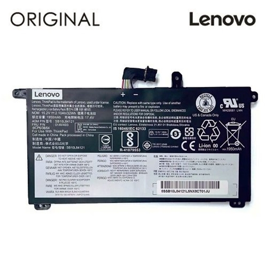 Изображение Original 01AV493 Battery for Lenovo Laptop 2100mAh