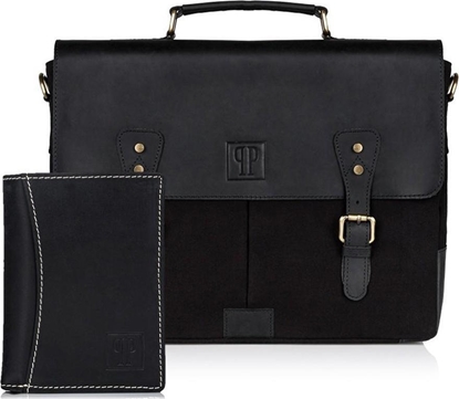 Attēls no Paolo Peruzzi Zestaw torba i portfel czarny Paolo Peruzzi ZUP-28-BL
