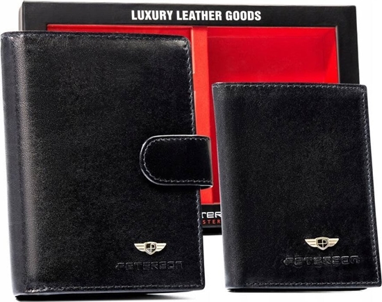 Picture of Peterson Zestaw prezentowy: skórzany portfel mski, etui na karty i brelok - Peterson NoSize