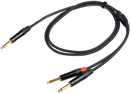 Изображение PROEL 6.3mm stereo male - 2 x 6.3mm mono male, 5m, black