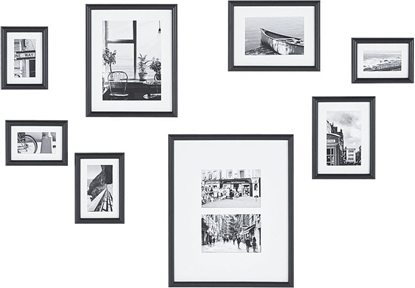 Изображение Ramka Beliani Galeria cienna krajobrazy 8 ramek czarna GARANGO