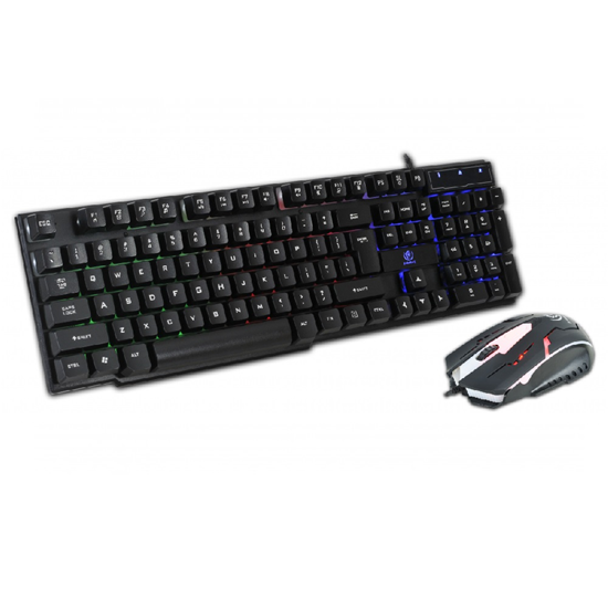 Picture of Rebeltec OPPRESSOR Gaming Combo Set Keyboard with LED RGD + Mouse 2400DPI USB Black (ENG)