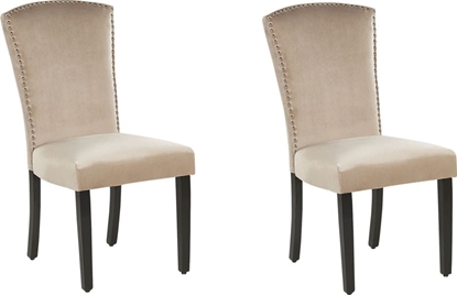 Attēls no Shumee Zestaw 2 krzese do jadalni welurowy beowy PISECO