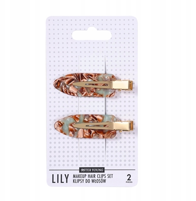 Изображение SISTER YOUNG_Lily Makeup Hair Clips Set klipsy do wosów Green Coffee 2szt