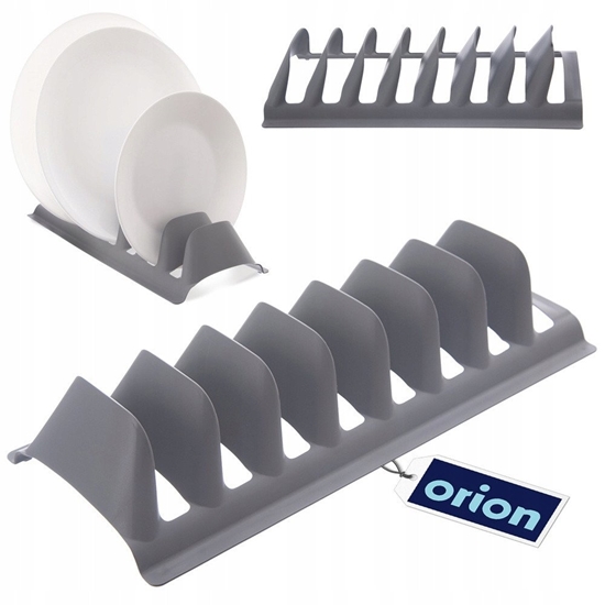 Изображение Stojak na pokrywki i talerze szary z tworzywa 29.5x13.5x6cm ORION 155214