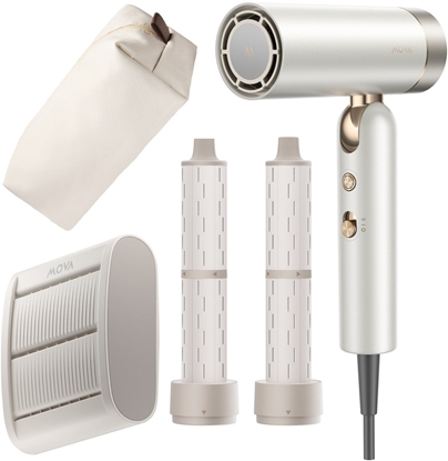Attēls no Suszarka Jonowa do Wosów MOVA Flip 10 Biaa Lokówka Efekt Coandy 3 Kocówki