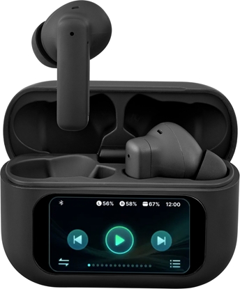 Изображение T600 TWS ausins STREETZ, su LCD, ANC ir ENC, juodos / T600-BLK / 6612104