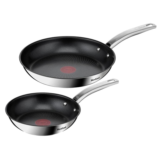 Изображение TEFAL | Pan Set | Intuition B817S255 | Frying | Diameter 20/26 cm | Suitable for induction hob | Fixed handle | Black/Silver