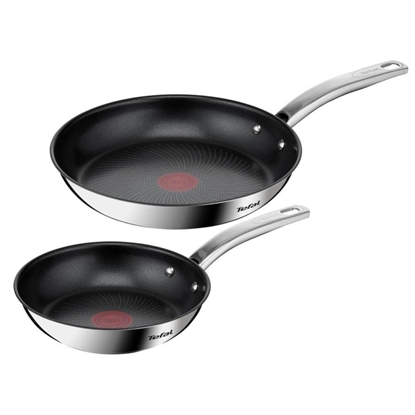 Picture of TEFAL | Pan Set | Intuition B817S255 | Frying | Diameter 20/26 cm | Suitable for induction hob | Fixed handle | Black/Silver