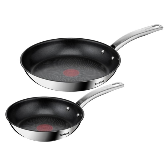 Picture of TEFAL | Pan Set | Intuition B817S255 | Frying | Diameter 20/26 cm | Suitable for induction hob | Fixed handle | Black/Silver