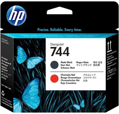 Изображение Tusz HP Ink/744 Matte Czarny+Czerwony Printhead (F9J88A)
