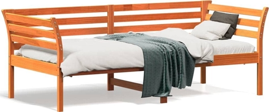 Picture of vidaXL óko dzienne, woskowy brz, 75x190 cm, lite drewno sosnowe