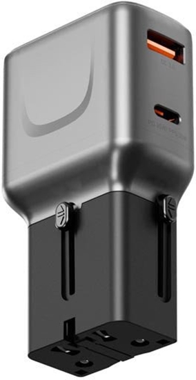 Picture of Wall charger Energea TravelGo Adapter 35 USB-A/USB-C 35W graphite-black