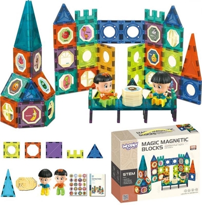 Attēls no Woopie WOOPIE Klocki Magnetyczne Zamek 98 el.