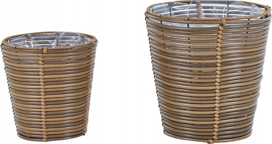 Picture of Zestaw 2 koszy na kwiaty z technorattanu brzowy SARTI!