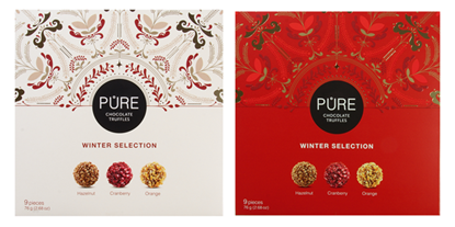 Picture of Ziemassvētku  trifeļu izlase "9" , PURE CHOCOLATE, 74g.