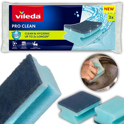 Attēls no Zmywak profilowany z enzymami Vileda Pro Clean 3 szt.