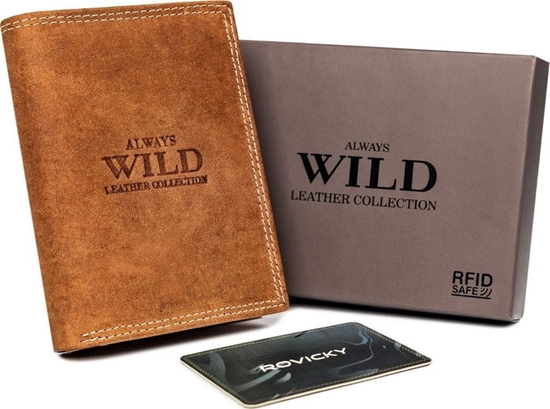 Picture of Always Wild Pionowy, skadany portfel mski z zewntrzn kieszonk na kart Always Wild Nie dotyczy