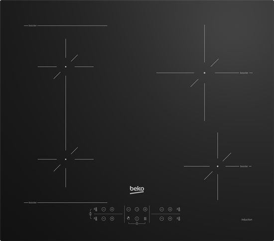 Изображение BEKO Hob | HII64200SFMT | Induction | Number of burners/cooking zones 4 | Touch | Timer | Black