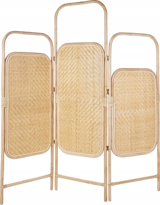 Изображение Beliani 3-panelowy skadany parawan pokojowy rattanowy 166 x 180 cm naturaly CARPI