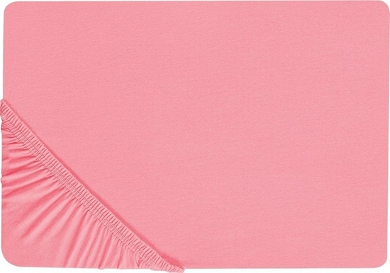 Изображение Beliani Baweniane przecierado z gumk 180 x 200 cm koralowe JANBU