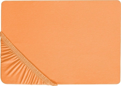 Изображение Beliani Baweniane przecierado z gumk 180 x 200 cm pomaraczowe JANBU