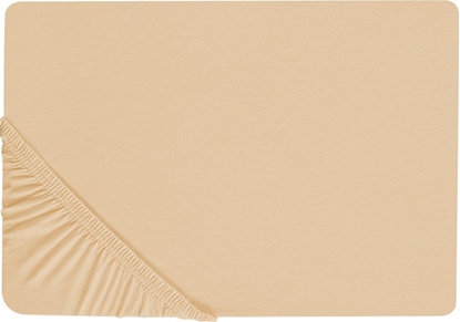 Изображение Beliani Baweniane przecierado z gumk 200 x 200 cm piaskowe JANBU