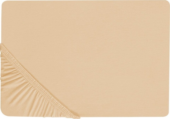 Изображение Beliani Baweniane przecierado z gumk 200 x 200 cm piaskowe JANBU