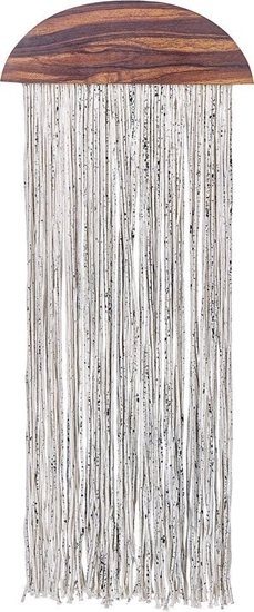 Изображение Beliani Dekoracja cienna ciemne drewno z biaym ZIKIRIA