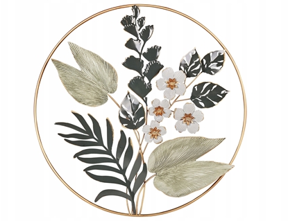 Изображение Beliani Dekoracja cienna Kwiat DUBNIUM Metal Zielony 70 cm