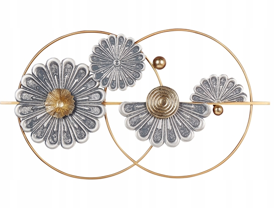 Изображение Beliani Dekoracja cienna Kwiat PROMETHIUM Metal Zoty 51 cm