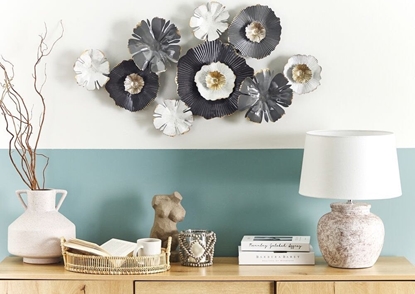 Изображение Beliani Dekoracja cienna kwiaty wielokolorowe POTASSIUM