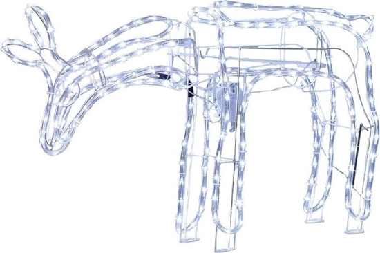 Изображение Beliani Dekoracja ogrodowa LED ruchoma sarna 53 cm biaa KRISTNES